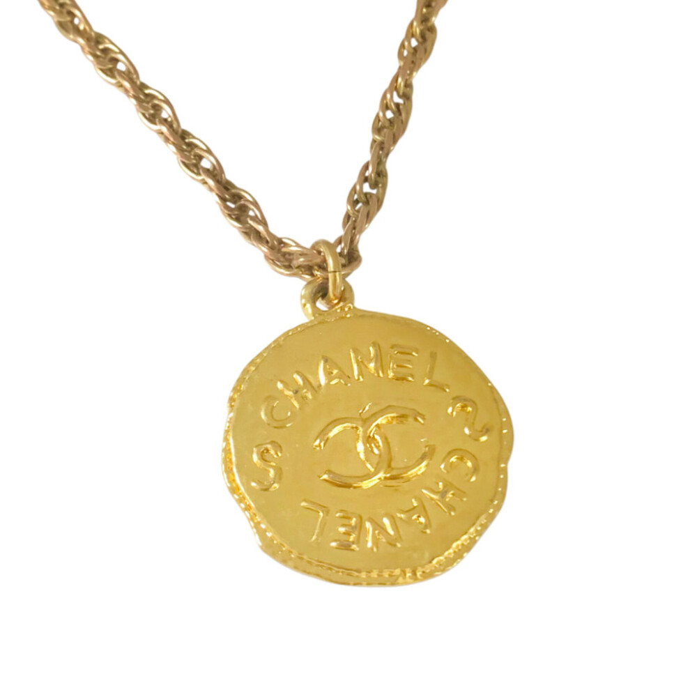Chanel Cc Logo Medal Coin Necklace 17' #354945C53B